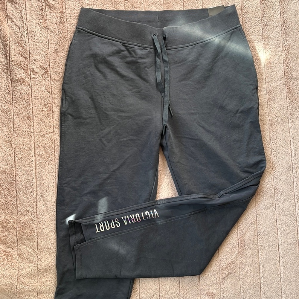Victoria's Secret Black Track Joggers with Logo
